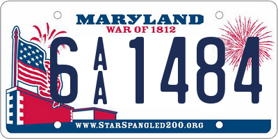 MD license plate 6AA1484