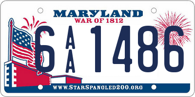 MD license plate 6AA1486