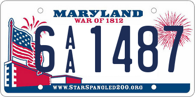 MD license plate 6AA1487