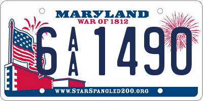 MD license plate 6AA1490