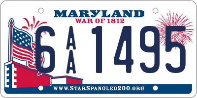 MD license plate 6AA1495