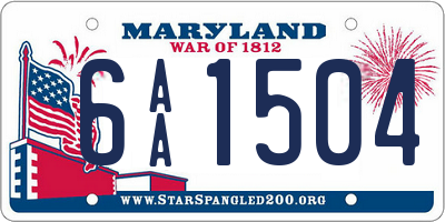 MD license plate 6AA1504