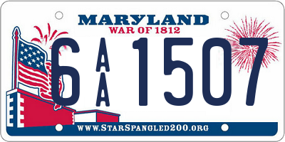 MD license plate 6AA1507