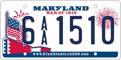 MD license plate 6AA1510