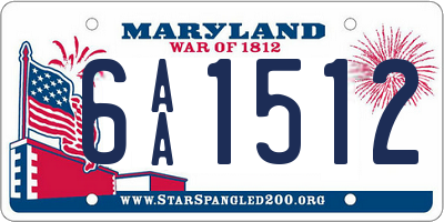 MD license plate 6AA1512