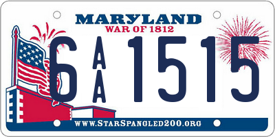 MD license plate 6AA1515