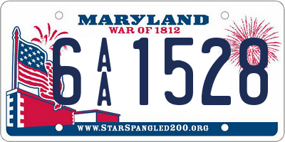 MD license plate 6AA1528