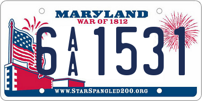 MD license plate 6AA1531