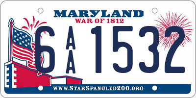 MD license plate 6AA1532