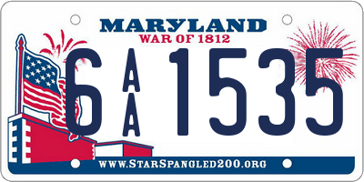 MD license plate 6AA1535