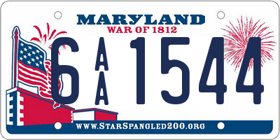 MD license plate 6AA1544