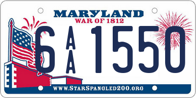 MD license plate 6AA1550