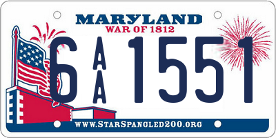 MD license plate 6AA1551