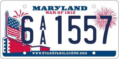 MD license plate 6AA1557