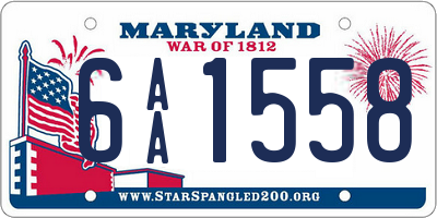 MD license plate 6AA1558