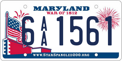 MD license plate 6AA1561