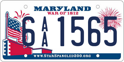 MD license plate 6AA1565