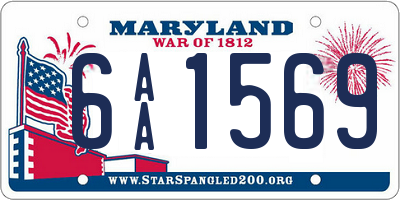 MD license plate 6AA1569