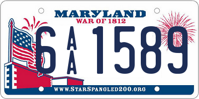 MD license plate 6AA1589