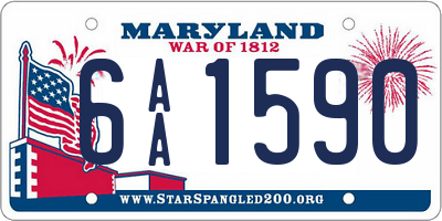 MD license plate 6AA1590