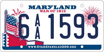 MD license plate 6AA1593