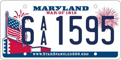 MD license plate 6AA1595