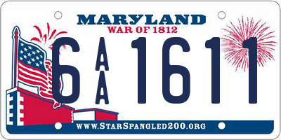 MD license plate 6AA1611