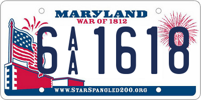 MD license plate 6AA1618