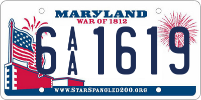 MD license plate 6AA1619