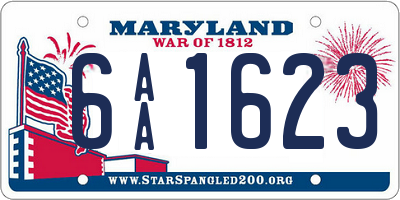 MD license plate 6AA1623