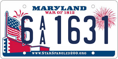 MD license plate 6AA1631