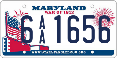 MD license plate 6AA1656