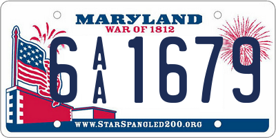 MD license plate 6AA1679