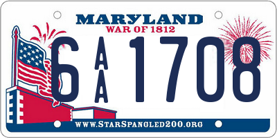 MD license plate 6AA1708