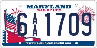 MD license plate 6AA1709