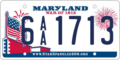 MD license plate 6AA1713