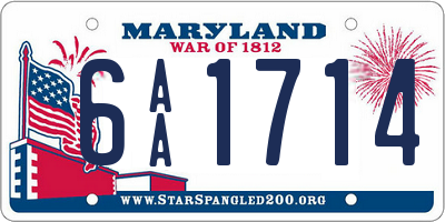 MD license plate 6AA1714