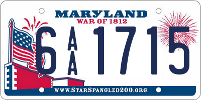 MD license plate 6AA1715