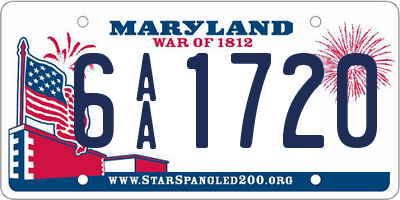 MD license plate 6AA1720