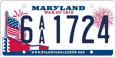 MD license plate 6AA1724