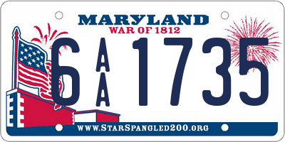 MD license plate 6AA1735