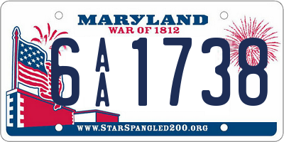 MD license plate 6AA1738