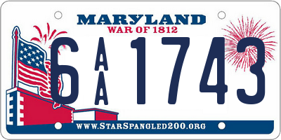 MD license plate 6AA1743