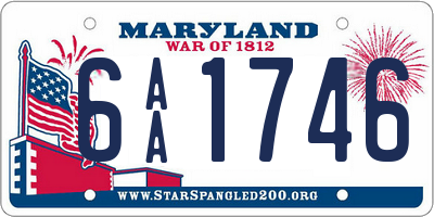 MD license plate 6AA1746