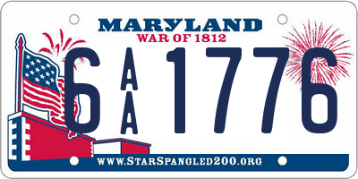 MD license plate 6AA1776