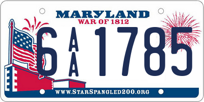 MD license plate 6AA1785