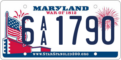 MD license plate 6AA1790