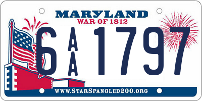 MD license plate 6AA1797