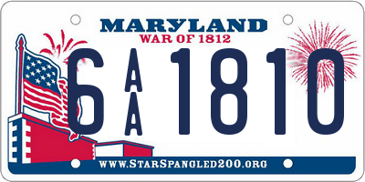 MD license plate 6AA1810