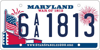 MD license plate 6AA1813